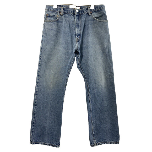 Levis 517 Jeans Mens 33 x 29 Bootcut Medium Wash Denim Casual Grunge Holes - Picture 1 of 16